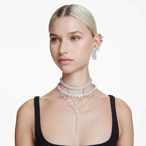 Swarovski Ariana Grande Collection, Clear Crystal & Pearls, Rhodium Finish, Necklaces, Earrings and Bracelets thumbnail 7