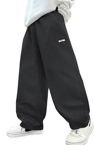 SEAUR Boys Cargo Pants Elastic Waist Baggy Loose Joggers Trousers Cotton School Track Sweatpants - Image 1