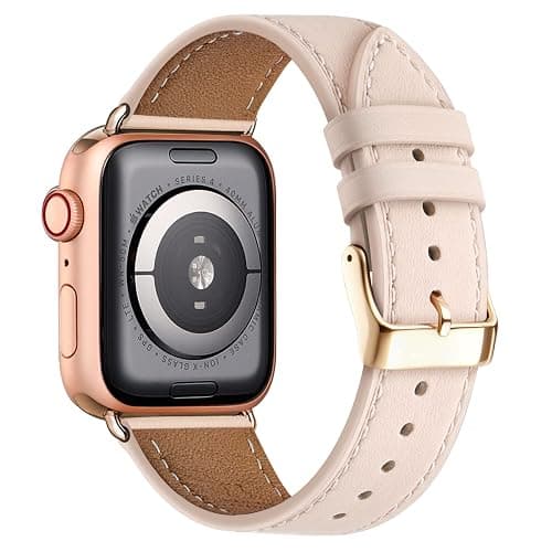 QAZNZ Leather Straps for Apple Watch Strap 40mm 42mm(Series 11 10) 41mm 38mm,Women Men Replacement Strap for Apple Watch Series 9 8 7 6 5 4 3 2 1 & iWatch SE 1/2/3,Ultra 3/2/1 - Image 1