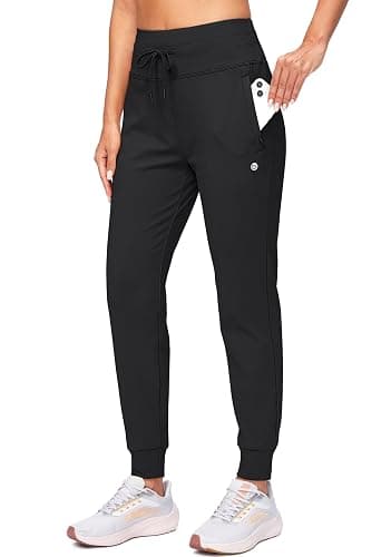G Gradual Women's Fleece Lined Joggers High Waisted Water Resistant Thermal Winter Sweatpants Running Hiking Pockets - Image 1