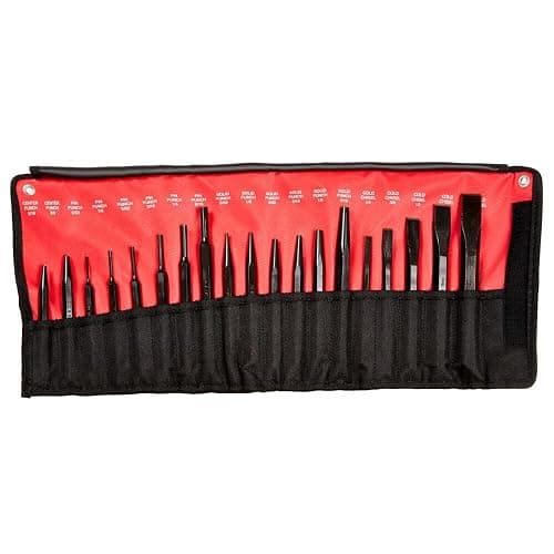 Mayhew Tools 61019 Punch and Chisel Set, 19-Piece, Black Oxide Finish - Image 1