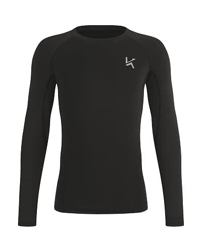 Konrunppy Youth Boys Compression Shirt Long Sleeve Kids Undershirt for Football Baseball Moisture Wicking Athletic Base Layer - Image 1