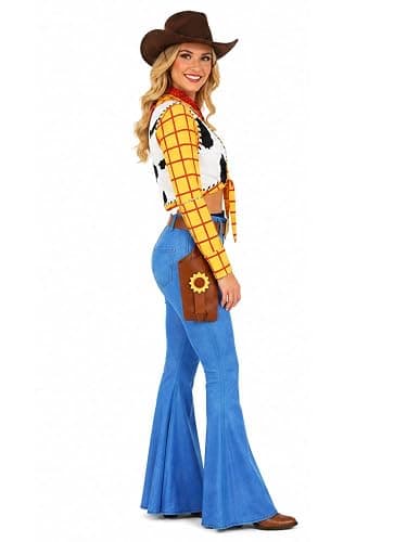 EDAUWAE Woody Costume Women Cowboy Cosplay Sheriff Halloween Uniform with Belt Hat Fancy Outfit thumbnail 2