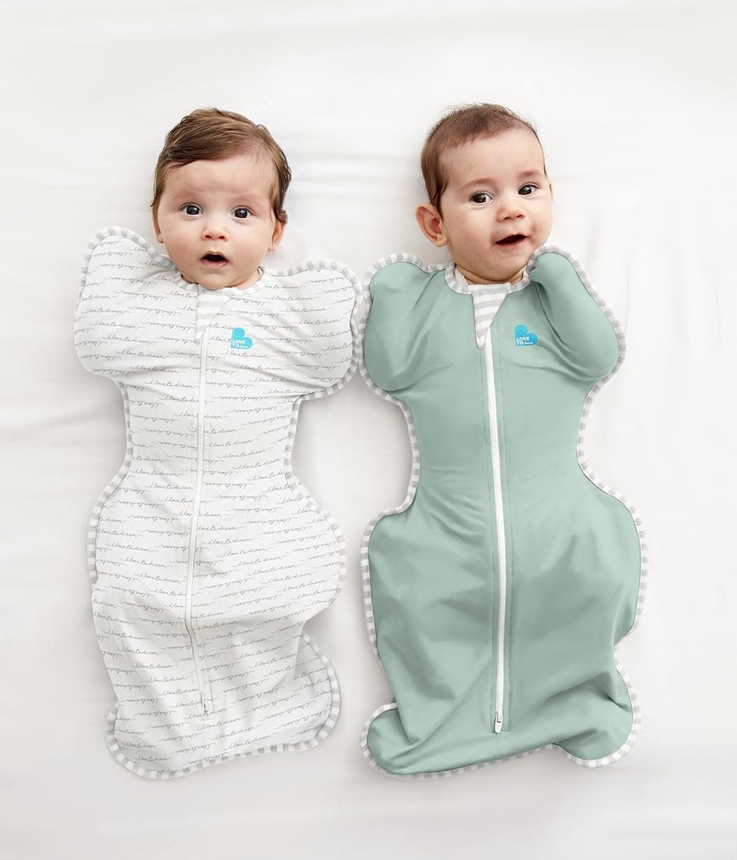 Love To Dream Swaddle UP™ Lite, Medium (6-8.5kg), Ultra-Light for Warm Room Temperatures (24-27°C), 0.2 TOG, Arms Up Position, Twin Zipper for Easy Nappy Changes, Olive thumbnail 5