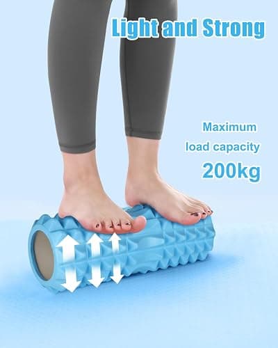 4 in 1 Foam Roller Set, Massage Roller for Back and Legs with Massage Ball and Muscle Roller Stick for Deep Tissue Massage, Yoga Pilates, Exercise, All in Carry Bag thumbnail 7