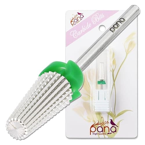 PANA Nail Carbide 5 in 1 Bit - Two Way Rotate use for Both Left and Right Handed - Fast remove Acrylic or Hard Gel - 3/32" Shank - Manicure, Nail Art, Drill Machine (Coarse - C, Silver) - Image 1