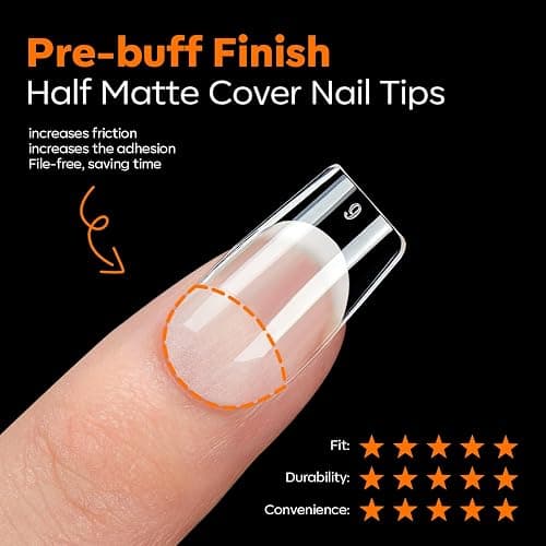 modelones Short Square Nail Tips, Pre-shaped Soft Gel Tips Fake Nails False Acrylic Clear Full Cover Press on Extension Gel Kit Manicure DIY at Home 216PCS 12Sizes thumbnail 5