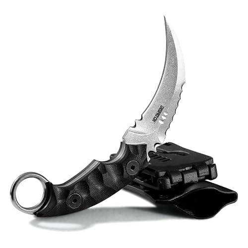 Dispatch Tactical Fixed Blade Knife, 5cr15mov Steel Blade G10 Handle, Full Tang Double Edged Sharp Claw Knife, EDC Utility Knives for Outdoor Survival Hiking Camping with Kydex Sheath - Image 1