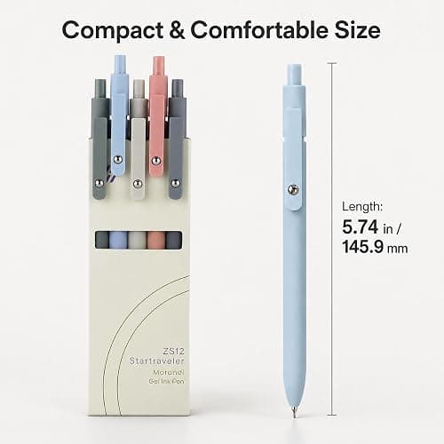 FIOVER Gel Pens 5pcs 0.5mm Quick Dry Black Ink Fine Point Pens | Smooth Writing Gel Ink Pens, Morandi Colors, High-End Series, Office School Supplies, Gifts for Women and Men thumbnail 3