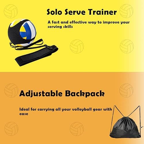 RYNEX Volleyball Solo Training Set with Adjustable Rebound System – Serve, Set & Spike Practice Equipment for Youth, Teens & Adults thumbnail 2