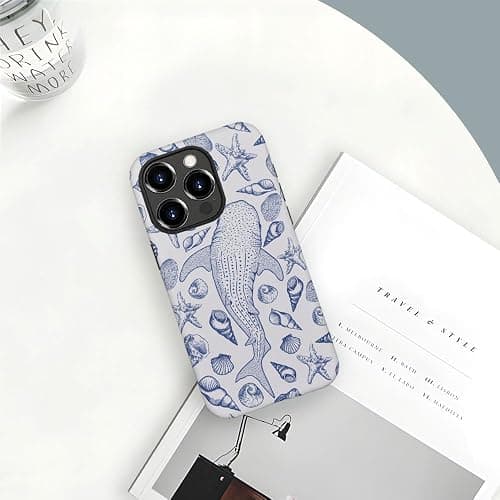 DAIZAG Case Compatible with iPhone 14 Pro,Fit Shockproof Cover for Women Girls,Blue Seashell Whale Shark Ocean thumbnail 6