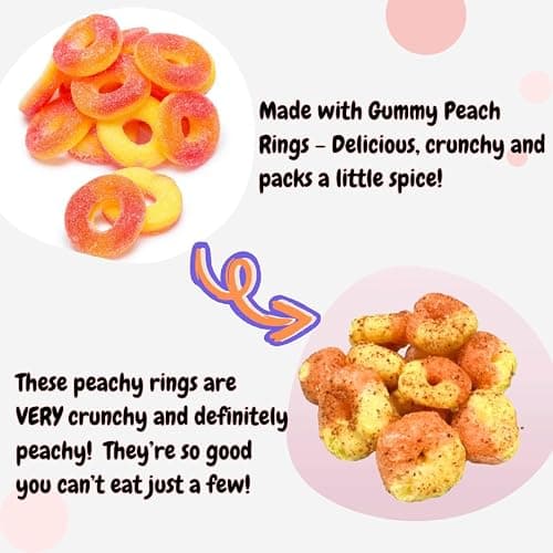 G-BOX Freeze Dried Peach Rings, TikTok Trend Items, Freeze Dried Candy, Spicy Mexican Candy Delightful Crunchy Fruity Flavorful Burst, Air-tight Sealed in a Container (Chamoy Candy) thumbnail 4