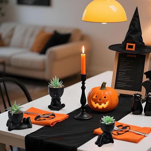 Der Rose 3pcs Fake Succulents Plants Artificial for Black Bathroom Bedroom Home Living Room Halloween Decor Aesthetic Indoor thumbnail 7