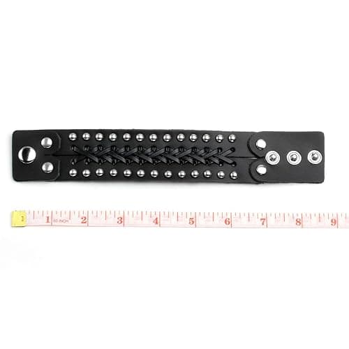 Eigso Vintage Retro Punk Braceler Wide Belt Wristband PU Leather Snap Button Clasp for Men Women thumbnail 6