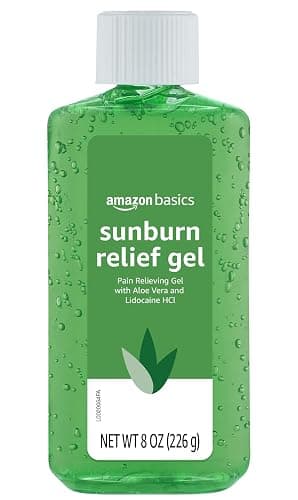 Amazon Basics Sunburn Relief Gel with Aloe Vera, Soothing, Cooling, Itch Relief, 8 oz, Pack of 1 (Previously Solimo) - Image 1