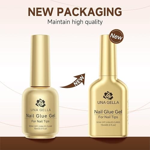 UNA GELLA 6 in 1 Gel Nail Glue for Clear Acrylic Nails Tips, 15ml UV Nail Glue Long Lasting Super Strong Brush for Base Coat, Clear Fake Nails, and Soft Gel Tips Lamp Curing Required thumbnail 7