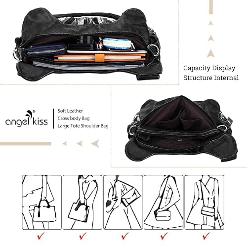 Angelkiss Hobo Purses and handbags for Women Satchel Handbag Women Purses Large Daily Shoulder Bags thumbnail 2