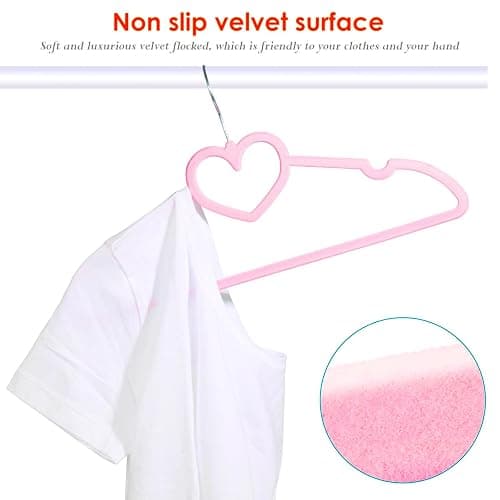 JIUXCF Velvet Hangers 20 Pack, 16" Non Slip Adult Hangers, Slim Clothes Hanger with 360 Degree Swivel Hook - Durable & Cute for Coats, Shirts, Dress (Pink) thumbnail 6