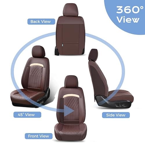FLORICH Car Seat Covers Full Set, Leather Seat Covers for Cars, Car Seat Protector Waterproof Breathable, Universal Automotive Seat Covers, Front and Rear Car Seat Cover Fit for Most SUV Pick-up Truck thumbnail 2