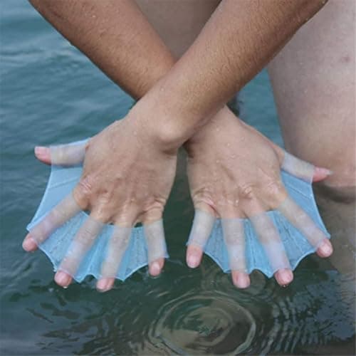 EXCEREY Silicone Swimming Gloves for Men Women Aquatic Training 2 Pairs thumbnail 4