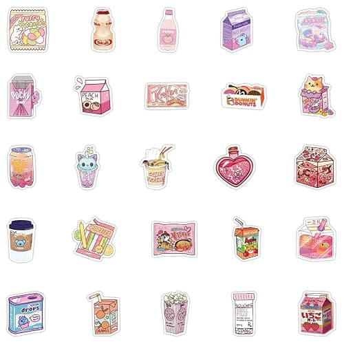 100pcs Cute Snack, Food, and Drink Stickers Set - Kawaii Small Stickers for Teens, Boys, Girls, and Adults thumbnail 3