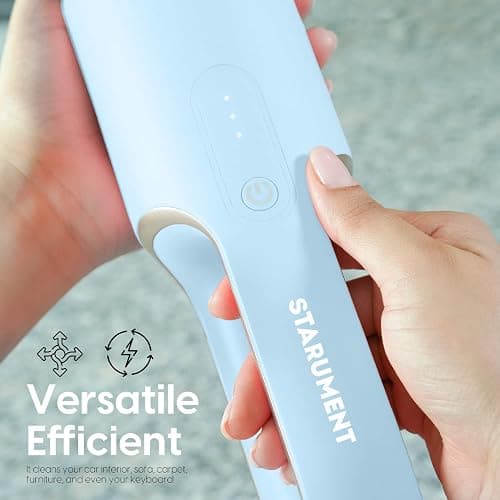 STARUMENT Portable Hand Vacuum Cleaner Handheld Cordless Cleaner for Dust, Pet Hair Dirt Home, Car Interior Lightweight, Easy to Use, Compact Design Battery Rechargeable with USB-C Cable (Blue) thumbnail 5