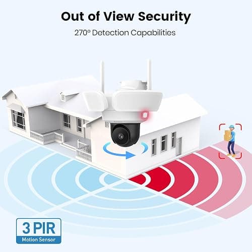 aosu Floodlight Camera Wired, 3K UHD Security Camera Outdoor, 360° Coverage Surveillance, 24/7 Recording, Motion Detection, 2600-Lumen Motion-Activated Floodlight, Color Night Vision thumbnail 4