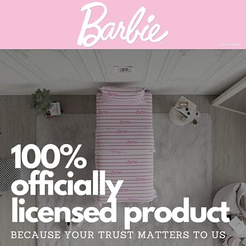 Barbie Logo Bedding Super Soft Cozy Microfiber 3 Piece Twin Sheet Set, (Officially Licensed Product) by Franco thumbnail 5