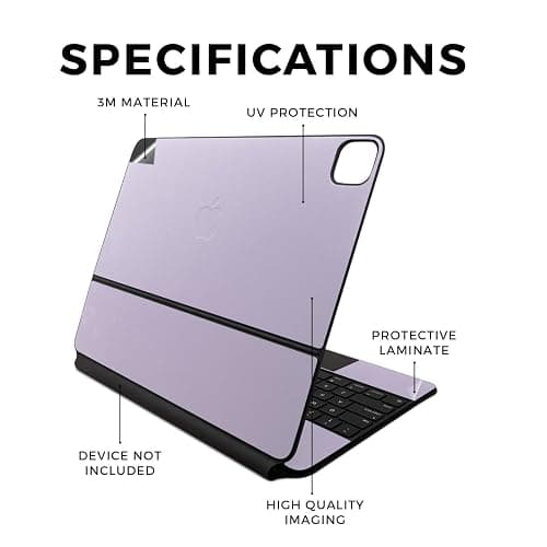Skin Compatible with Apple Magic Keyboard for iPad Air 13-inch (M2) 2024 - Solid Lilac - Premium 3M Vinyl Protective Wrap Decal Cover - Easy to Apply | Crafted in The USA by MightySkins thumbnail 2