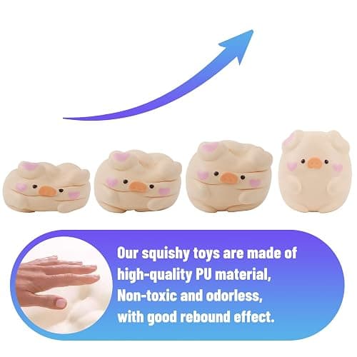 Anboor 4.3" Squishies Toy Shy Pig Kawaii Soft Squishies Animals Toy Slow Rised Squeeze Piggy Squish Stress Relief for Kid Adult Toys thumbnail 4