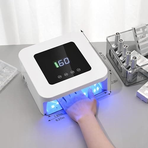 GAOY Cordless UV LED Nail Lamp for Gel Nails, Rechargeable UV Light, Professional Nail Dryer with 4 Timers, Automatic Sensor and Sensitive Mode for Fast Curing, White thumbnail 7