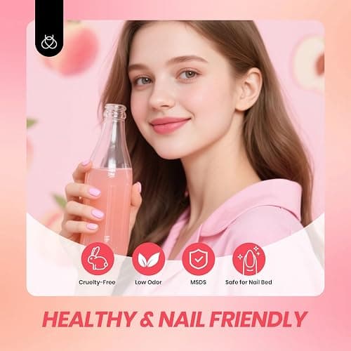 Beetles Jelly Gel Nail Polish Set, 6 Colors Jelly Nude Pink Gel Polish Kit Neutral Sheer Shimmer Glitter Translucent Effect Soak off Uv Nail Concealer DIY Manicure Spring Summer Gift for Women thumbnail 6