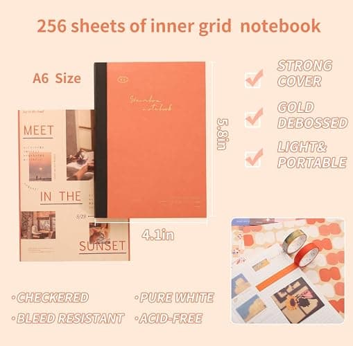 348 Pcs Scrapbooking Supplies Kit, Vintage Aesthetic Scrapbook Kit for Bullet Junk Journal, Stationery, A6 Grid Notebook, DIY Journaling Supplies, Birthday Craft Gift for Teen Girl Kid Women thumbnail 4