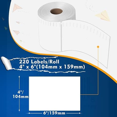 L LIKED 220 PCS 4"x6" Thermal Shipping Labels, Perforated White, Strong Adhesive Direct Thermal Labels(1 Roll), Compatible with DYMO 4XL 1744907,Zebra, Rollo, Jadens, Nelko thumbnail 2