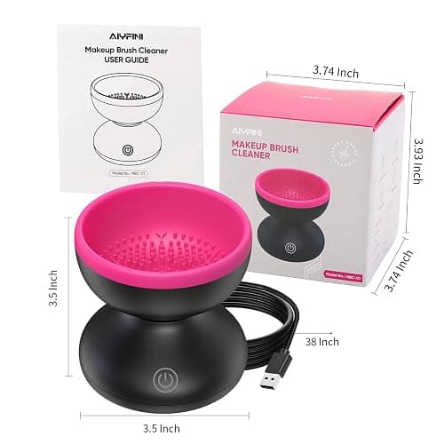 Alyfini Electric Makeup Brush Cleaner Machine, Powerful Friction Removes Residue on Make up Brushes Set/Sponge/Powder Puffs, Efficient Cleaning, Portable Spinning Washer, Save Cleanser & Shampoo thumbnail 7