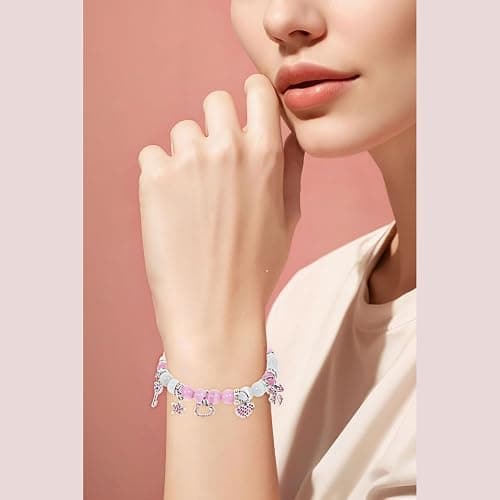 ISCSTO Cute Cat Bracelet Cute Cartoon Kawaii Elastic Beaded Bracelets for Women Kawaii Stuff Bff Cat Bracelets for Birthday Christmas thumbnail 5