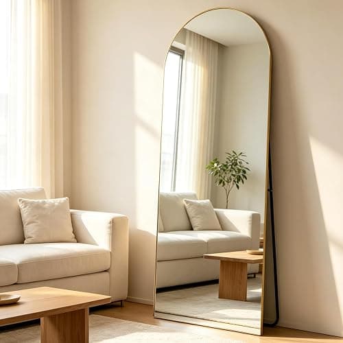 Elemango Full Length Floor Mirror, 56"x16" Gold Arched Standing Mirror, Modern Full Body Wall Mirror for Bedroom, Dressing Room, Home Decor thumbnail 2