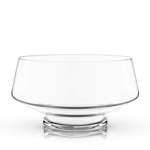 Viski Glass Punch Bowl with Footed Base, Large Modern Punch Bowl for Parties, Serveware for Cocktails, Sangria, Clear, 2.5 gal thumbnail 7