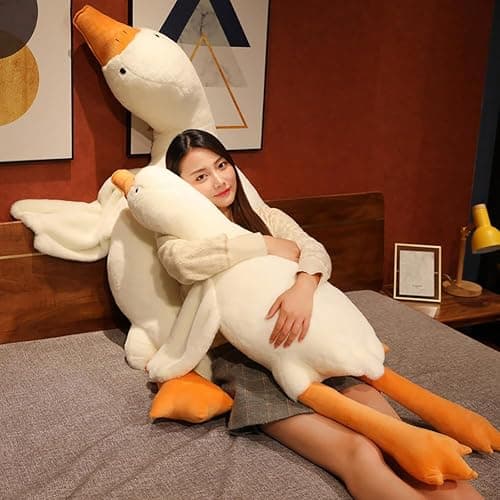 Srutirbo Giant White Goose Plush-75 in Soft Furry Swan Stuffed Animal Pillow,Huge Goose Plush Hugging Pillow Gifts for Every Age (75in) thumbnail 3