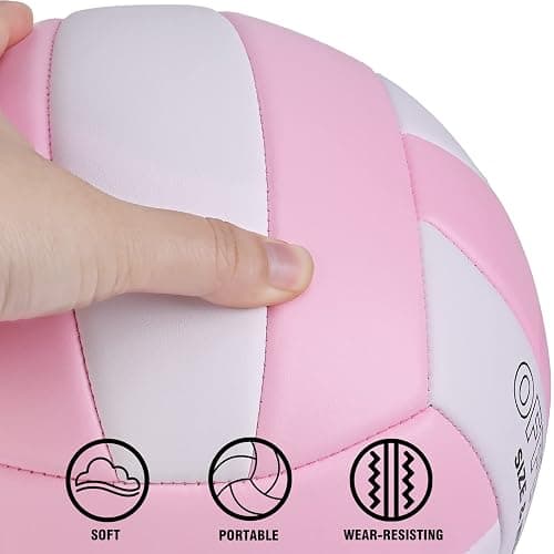 EVZOM Super Soft Volleyball Beach Volleyball Official Size 5 for Outdoor/Indoor/Pool/Gym/Training Premium Volleyballs Equipment Durability Stability Sports Ball thumbnail 4