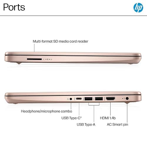 HP 14” Laptop Ultra-Portable Computer 2026 Student Business, MS Office, Copilot AI, Intel 4-Core CPU, 4GB RAM, 628GB Storage (128GB UFS+500GB Ext), Long Battery, MaxsolAccessory, Win 11 Pro, Rose Gold thumbnail 8