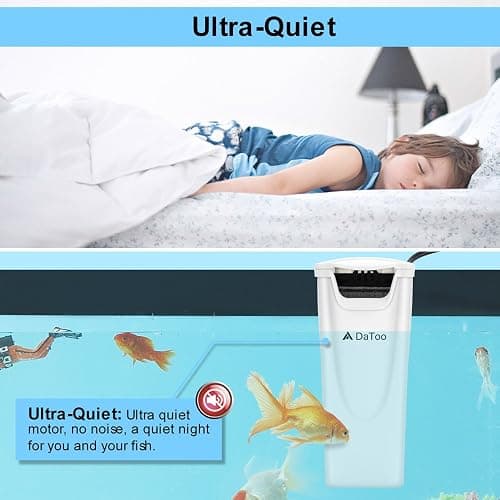 DaToo Aquarium Power Filter In-Tank Ultra Silent Small Fish Tank Filter 3W For Aquarium 1 to 10 Gallon Tank, 1 Yr Warranty thumbnail 4