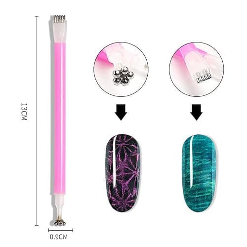 SILPECWEE 15Pcs Nail Magnet Set Cat Eye Gel Nail Polish Magnet Wand Magnetic Nail Polish Cat Eye Magnet for Nails Cat Eye Magnets Sticks Nail Design Tools Nail Art thumbnail 3