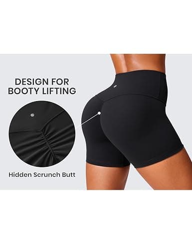 CRZ YOGA Secretsculpt Butterlift Biker Shorts 4" - No Front Seam High Waisted Womens Workout Gym Booty Scrunch Butt thumbnail 3