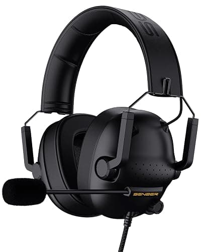 SENZER SG500 Surround Sound Pro Gaming Headset with Noise Cancelling Microphone - Soft Memory Foam Padding - Portable Foldable Headphones for PC, PS4, PS5, Xbox One, Switch - Black - Image 1