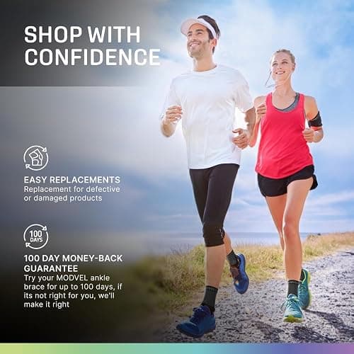 Modvel Foot & Ankle Brace Socks for Sprained Ankle Compression Sleeve - Plantar Fasciitis Relief Brace, Foot Support for pain Women & Men - Tendonitis & Arthritis Feet Sleeve, Stabilizing Ankles Wrap thumbnail 10
