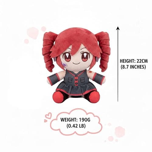 Collectible Pink Drill Twin Tail Girl Plush 22cm, Cute Anime Plush Character with 3D Twin-Drill Hair, Red and Black Outfit Figure Stuffed, Soft Anime Plushie Pillow Gift for Fans & Collectors thumbnail 3