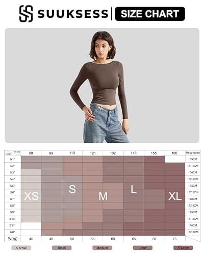 SUUKSESS Women Backless Going Out Tops Double Lined Open Back Basic Long Sleeve thumbnail 3