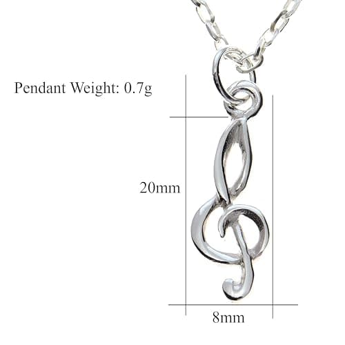 Alexander Castle 925 Sterling Silver Treble Clef Pendant Necklace with 18" Silver Chain & Jewellery Gift Box - Music Gift for Women thumbnail 4