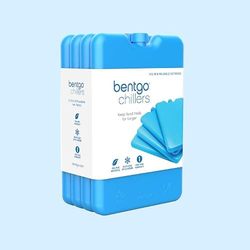 Bentgo Chillers Ice Packs: Slim, Reusable Quick-Freeze Cooling Design Keeps Food Fresh in Lunch Boxes, Bags, & Coolers for Work, College, Camping, & More; Easy to Clean & Chills Fast; 4-Pack (Blue) thumbnail 8